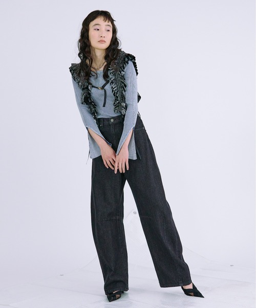 「Ezick」 長袖ニット FREE ブラック レディース_画像4