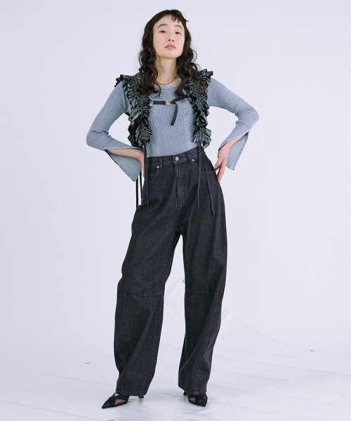 「Ezick」 長袖ニット FREE ブラック レディース_画像5