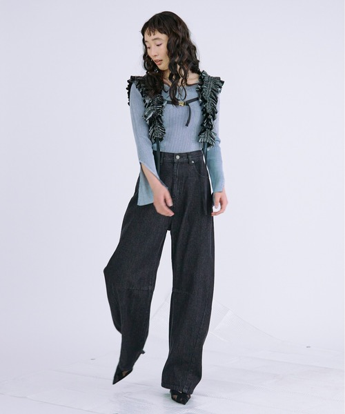 「Ezick」 長袖ニット FREE ブラック レディース_画像6