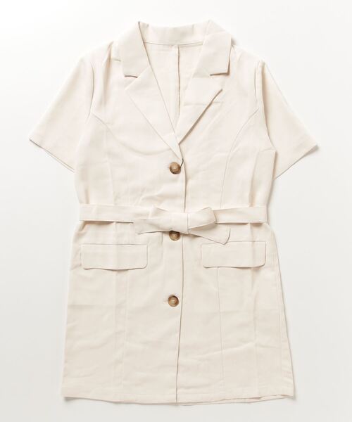 「VANNIE U」 半袖ワンピース FREE アイボリー レディース_画像2