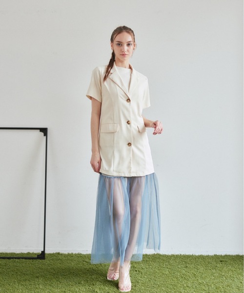 「VANNIE U」 半袖ワンピース FREE アイボリー レディース_画像8