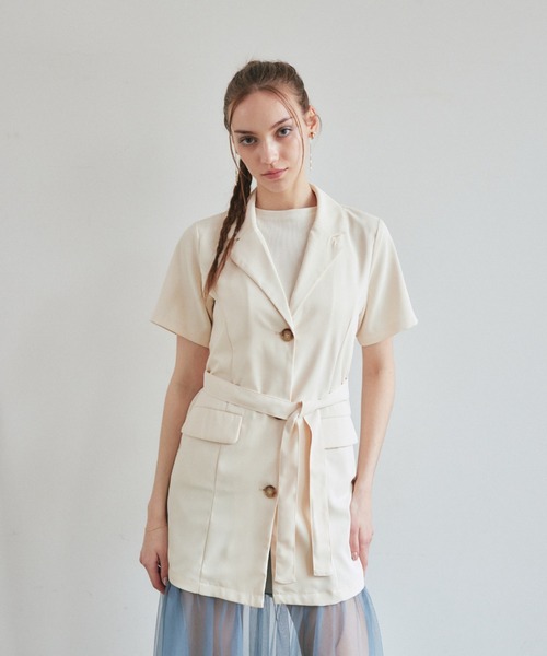 「VANNIE U」 半袖ワンピース FREE アイボリー レディース_画像9