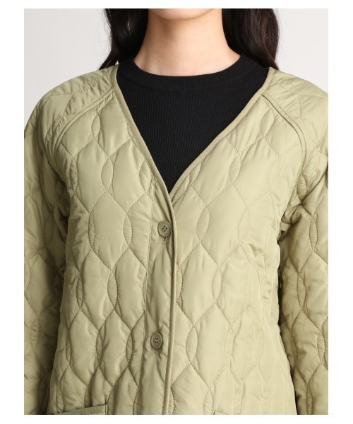 Mila Owen ベージュ コート ミラ オーウェン Mila Owen 細ベルト付ノーカラーロングコート