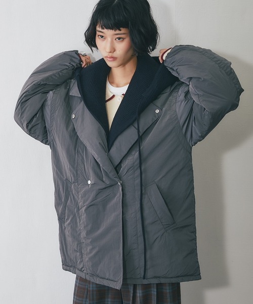 ダウンコート ダウンジャケット 中綿テーラードコート レディース