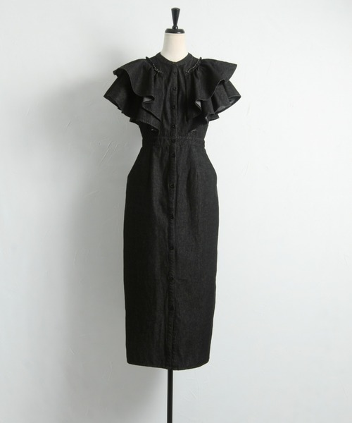 「&. NOSTALGIA」 ノースリーブワンピース FREE インディゴブルー レディース_画像7