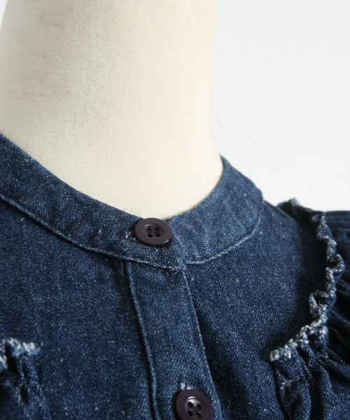 「&. NOSTALGIA」 ノースリーブワンピース FREE インディゴブルー レディース_画像8