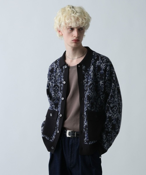 HARE（ハレ） セーター ニット ダマスクガラニットシャツ(HARE) メンズ