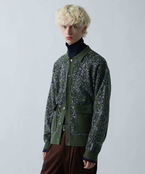 HARE（ハレ） セーター ニット ダマスクガラニットシャツ(HARE) メンズ