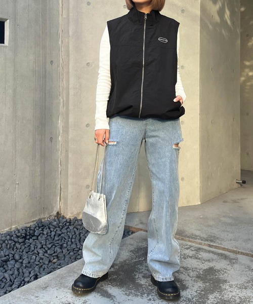 「Snap club」 ナイロンベスト M ブラック メンズ_画像7