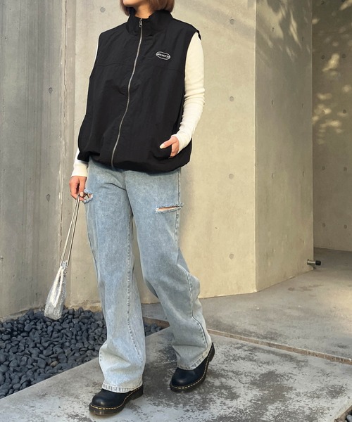 「Snap club」 ナイロンベスト M ブラック メンズ_画像8