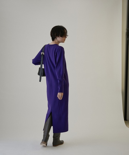 「SALON adam et rope'」 ニットワンピース FREE キャメル レディース_画像3