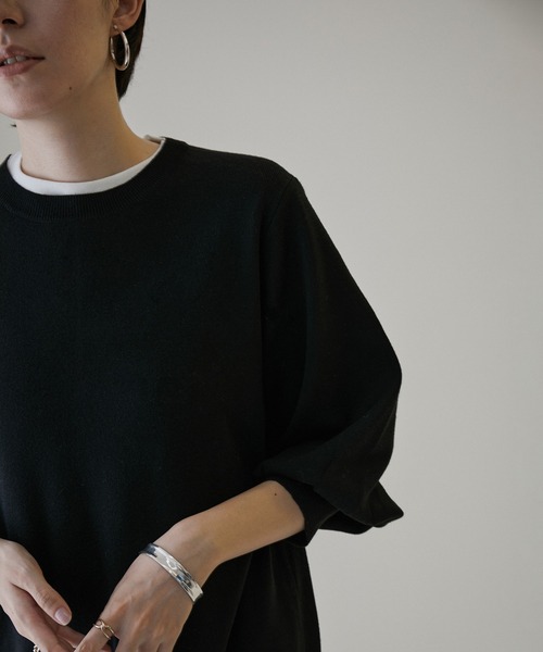 「SALON adam et rope'」 ニットワンピース FREE キャメル レディース_画像6