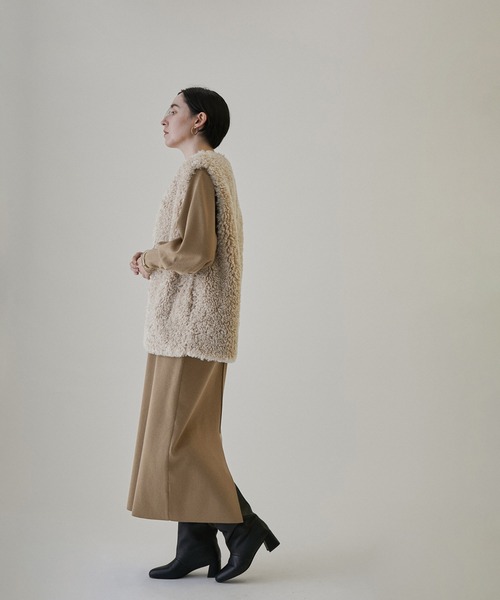 「SALON adam et rope'」 ニットワンピース FREE キャメル レディース_画像7