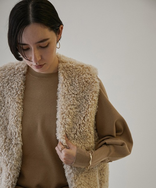 「SALON adam et rope'」 ニットワンピース FREE キャメル レディース_画像9