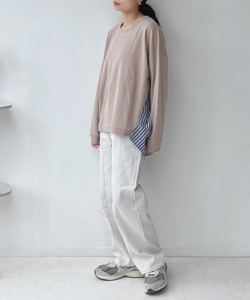 「AS KNOW AS plus」 長袖カットソー FREE ベージュ レディース_画像6