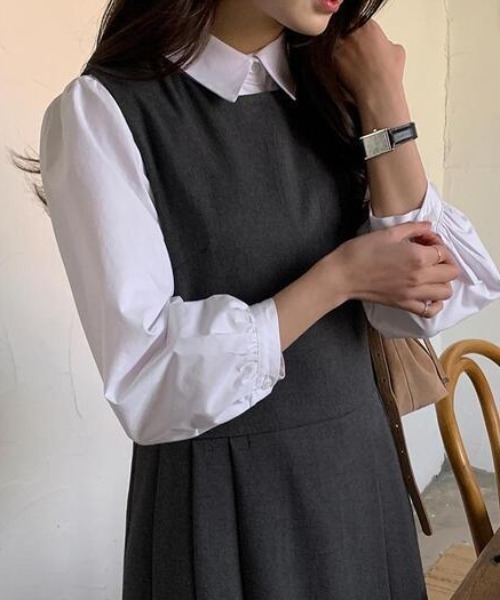 「FREE STYLISTS」 ノースリーブワンピース FREE ダークグレー レディース_画像5