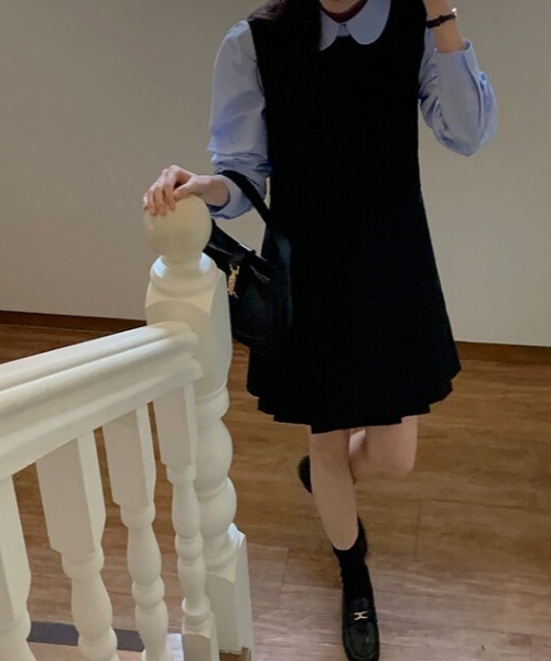 「FREE STYLISTS」 ノースリーブワンピース FREE ダークグレー レディース_画像6