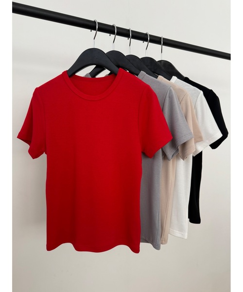 「Didot.showroom」 半袖カットソー S レッド レディース_画像2