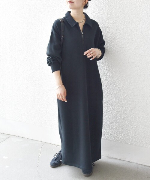 SHIPS any 「SHIPS any」 長袖ワンピース ONE SIZE ブラック