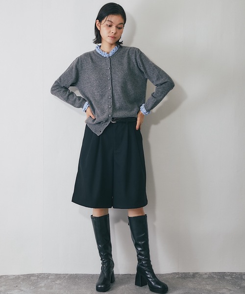 ◡̈XS SMILE ORCHID（スマイルオーキッド） パンツ ウールライクハーフパンツ