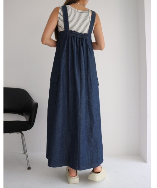 「TRUNC」 キャミソールワンピース FREE ネイビー レディース_画像3