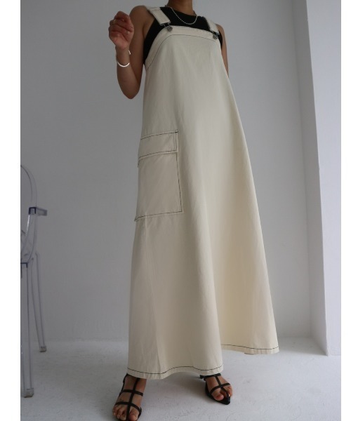 「TRUNC」 キャミソールワンピース FREE ネイビー レディース_画像4