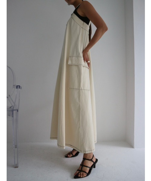 「TRUNC」 キャミソールワンピース FREE ネイビー レディース_画像5