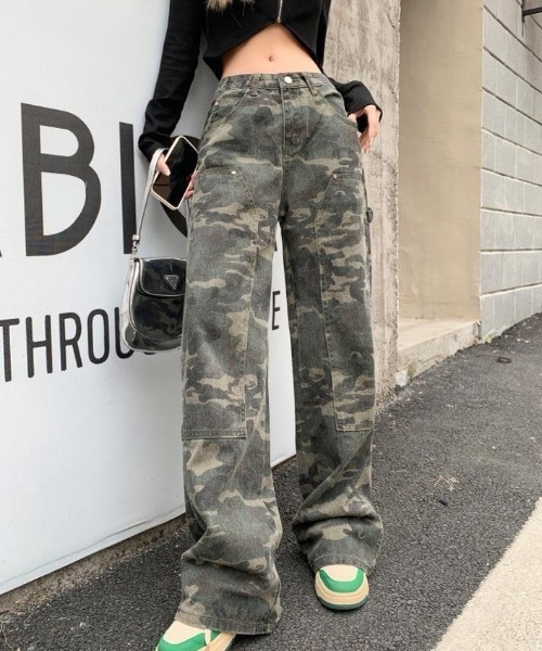 「a lot of love」 デニムパンツ L カーキ レディース_画像3