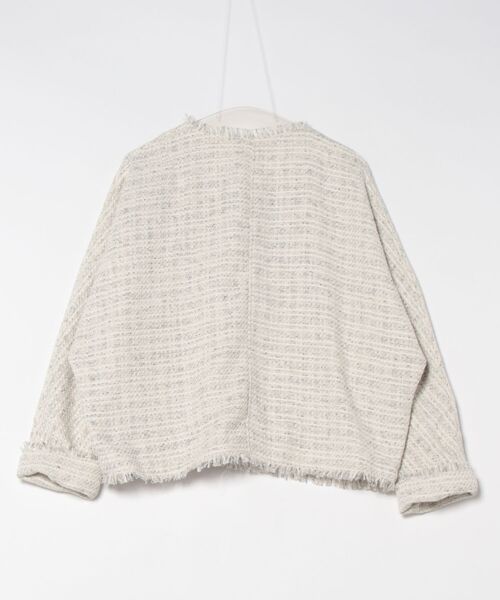 「DOUX ARCHIVES」 ツイードジャケット FREE ホワイト×ブラック レディース_画像2