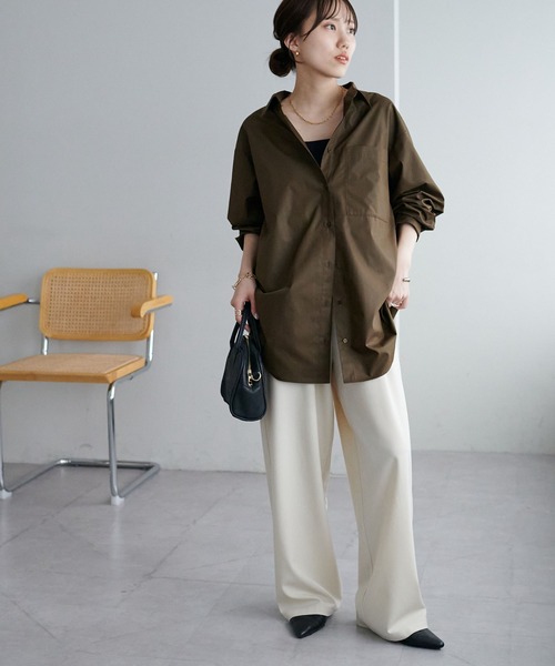 「DISCOAT」 長袖シャツ MEDIUM ブルー レディース_画像3