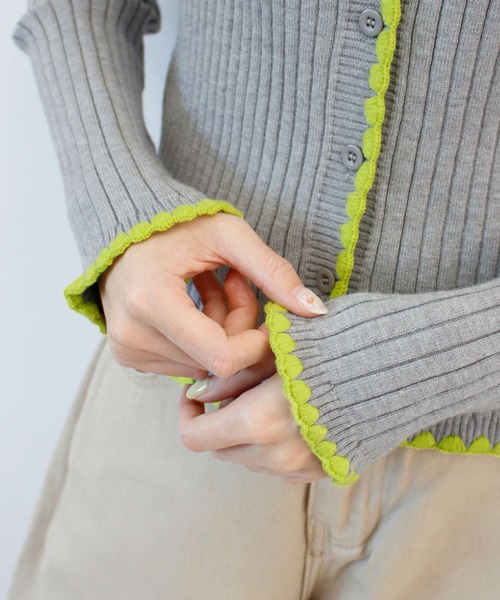 やまもと様 C6817 配色ステッチニット インフルエンサー着用】ステッチ配色畦ラインニットプルオーバー | LBC