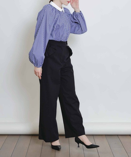 PICCIN PERLA ワイドパンツ パンツ フリルポケットサスペンダー付き
