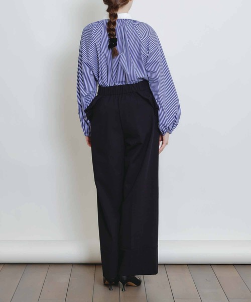 PICCIN PERLA ワイドパンツ パンツ フリルポケットサスペンダー付き