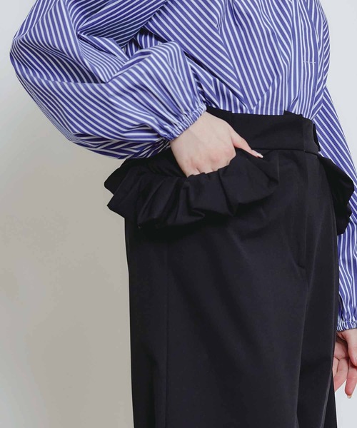 PICCIN PERLA ワイドパンツ パンツ フリルポケットサスペンダー付き