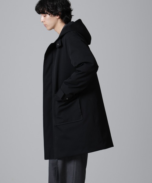 美品　NANO universe メルトンフードコートブラックM 定価約2万円 NANO universe（ナノ・ユニバース） コート M ブラック メンズ