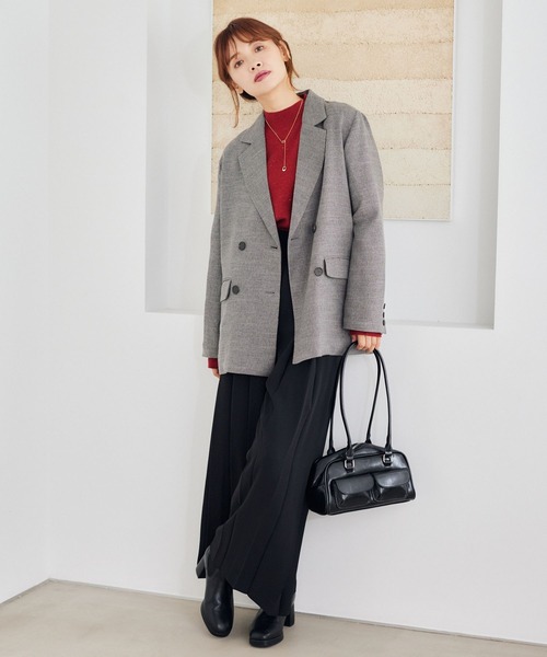 「mysty woman」 長袖ニット FREE レッド レディース_画像6