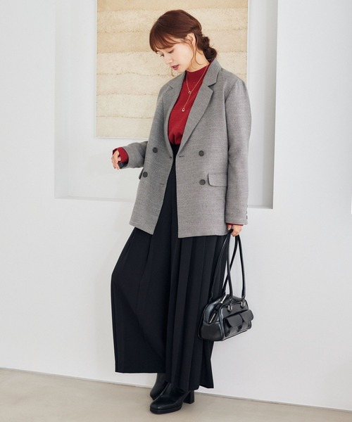 「mysty woman」 長袖ニット FREE レッド レディース_画像7