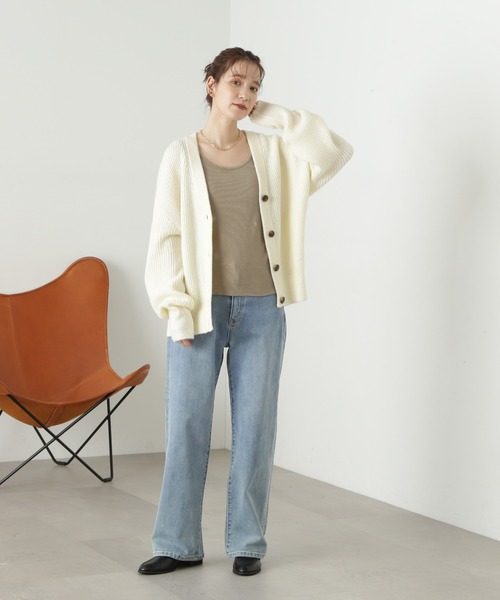 「N.（N. Natural Beauty Basic）」 ニットカーディガン MEDIUM ライトブルー レディース_画像5