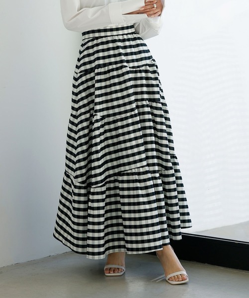 anuans（アニュアンス） ロングスカート MEDIUM ブラック レディース