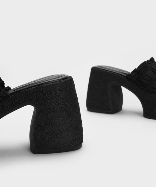 「CHARLES & KEITH」 ミュール 23.5cm ブラック レディース_画像3