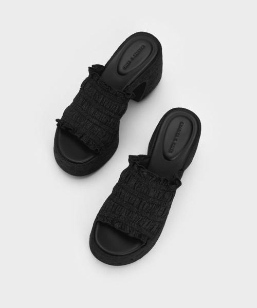 「CHARLES & KEITH」 ミュール 23.5cm ブラック レディース_画像4