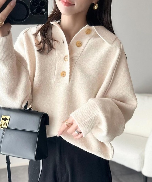 「classicalelf」 長袖ニット MEDIUM グレー レディース_画像4