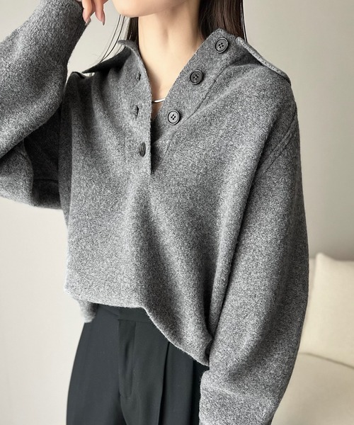 「classicalelf」 長袖ニット MEDIUM グレー レディース_画像9