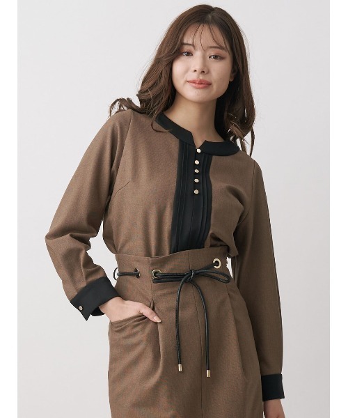 「TONAL」 長袖ブラウス 38 グレー レディース_画像4