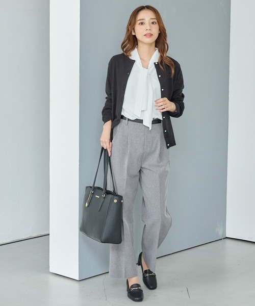 「Honeys」 「GLACIER」ニットカーディガン LL 杢グレー レディース_画像6