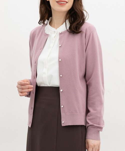 「Honeys」 「GLACIER」ニットカーディガン LL 杢グレー レディース_画像9