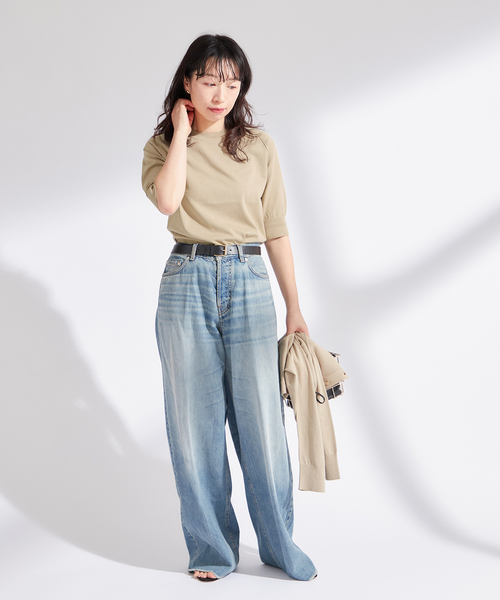 「journal standard L'essage」 半袖ニット FREE ベージュ レディース_画像2