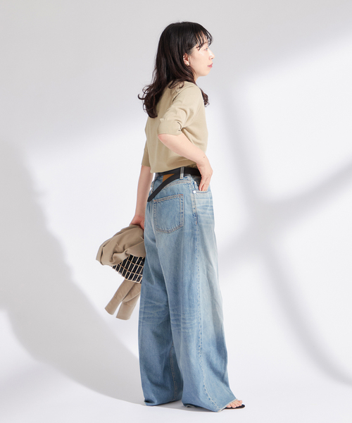 「journal standard L'essage」 半袖ニット FREE ベージュ レディース_画像3