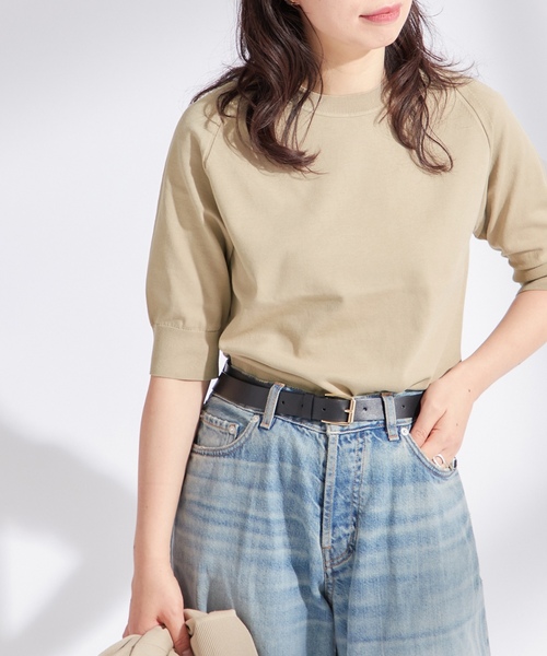 「journal standard L'essage」 半袖ニット FREE ベージュ レディース_画像8