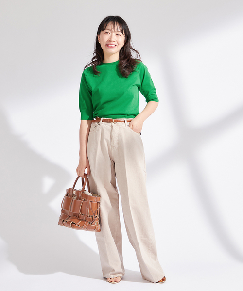 「journal standard L'essage」 半袖ニット FREE ベージュ レディース_画像9